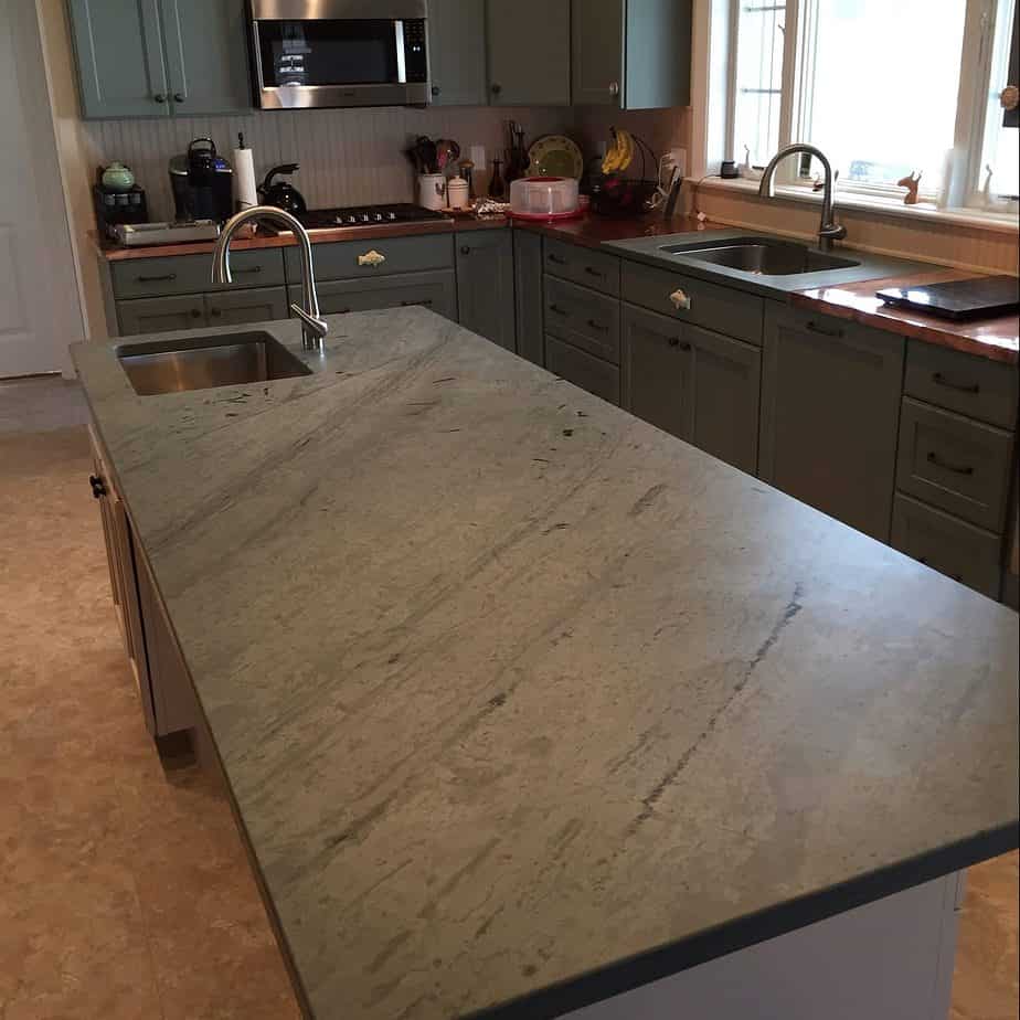 Green slate countertop