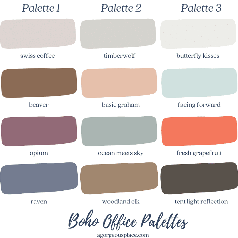 boho office ideas color palettes