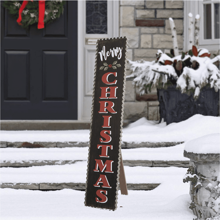 Merry Christmas porch sign for winter