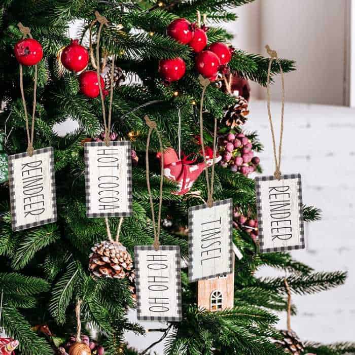 Rustic Farmhouse Sign Christmas Ornaments